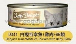 Daily Delight 白鰹吞拿魚+雞肉+BB蜆 PURE 80G (DD41) Daily Delight 白鰹吞拿魚+雞肉+BB蜆 PURE 80G (DD41)