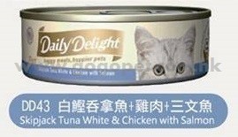 Daily Delight 白鰹吞拿魚+雞肉+三文魚 PURE 80G (DD43) Daily Delight 白鰹吞拿魚+雞肉+三文魚 PURE 80G (DD43)