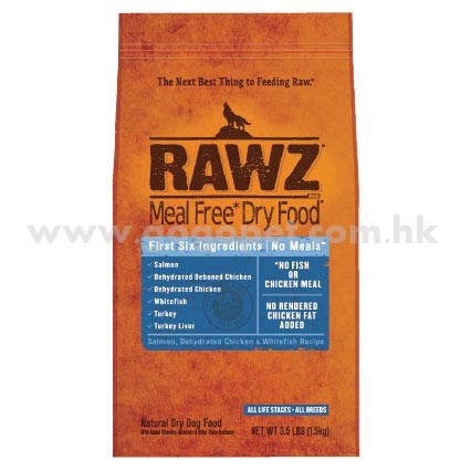 RAWZ - 頂級無穀物 三文魚+脫水雞肉+白魚肉全犬配方 (3.5磅送$10/20磅送$80會員消費卷) RAWZ - 頂級無穀物 三文魚+脫水雞肉+白魚肉全犬配方 (3.5磅送$10/20磅送$80會員消費卷)