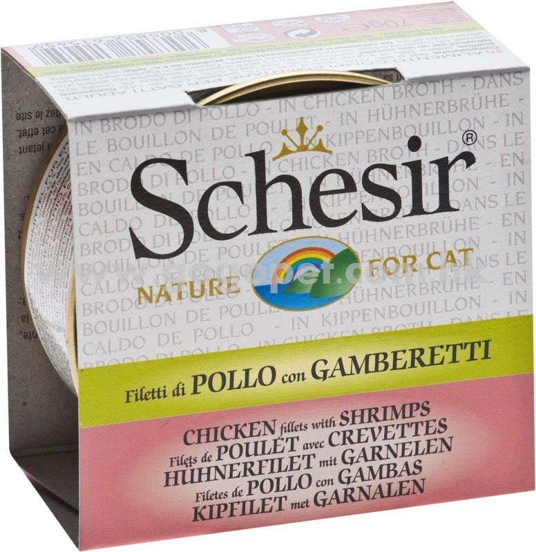 Schesir-天然蝦肉雞湯汁貓罐頭70g Schesir-天然蝦肉雞湯汁貓罐頭70g
