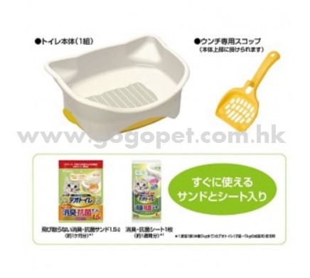 Unicharm 日本花王 雙層貓砂盆套裝 (迷你型-米白色) Unicharm 日本花王 雙層貓砂盆套裝 (迷你型-米白色)