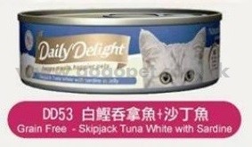 Daily Delight 白鰹吞拿魚+沙丁魚 JELLY 80G (DD53) Daily Delight 白鰹吞拿魚+沙丁魚 JELLY 80G (DD53)