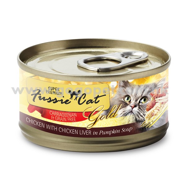 Fussie Cat 高竇貓 - 金鑽南瓜湯煮雞肉+雞肝 80g Fussie Cat 高竇貓 - 金鑽南瓜湯煮雞肉+雞肝 80g