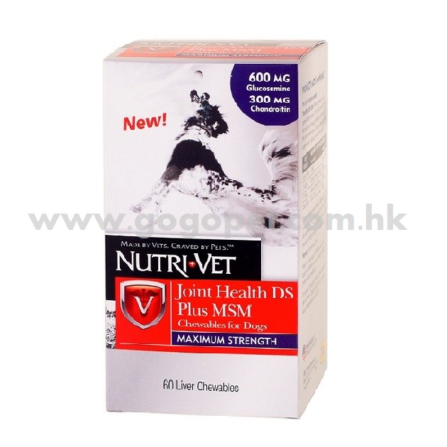 Nutri - Vet Hip & Joint Health Plus MSM 特效護關節補充劑 60粒 Nutri - Vet Hip & Joint Health Plus MSM 特效護關節補充劑 60粒