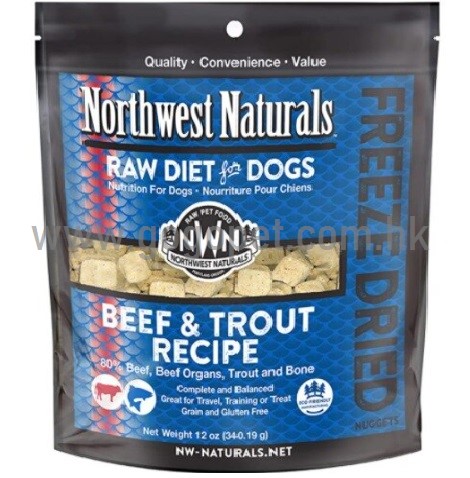 Northwest Naturals NWN 凍乾脫水牛+鱒魚魚犬糧 12oz Northwest Naturals NWN 凍乾脫水牛+鱒魚魚犬糧 12oz